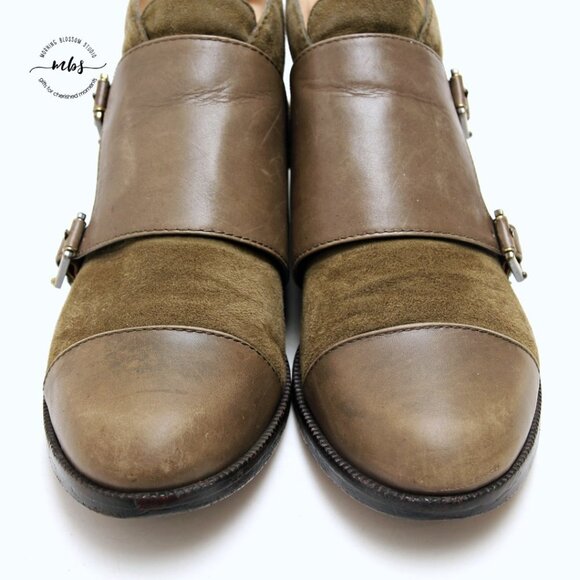 Vince Camino Signature Vi Tallon Double Monk Strap Leather Booties - Picture 13 of 14